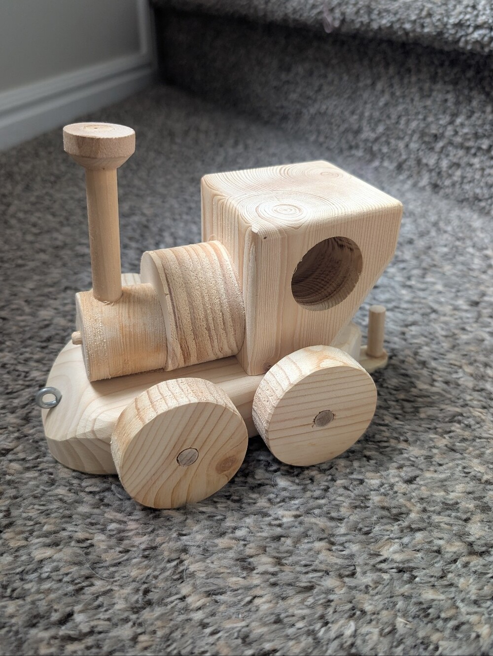 Handmade Wooden Block Train Nursery Decor Toy